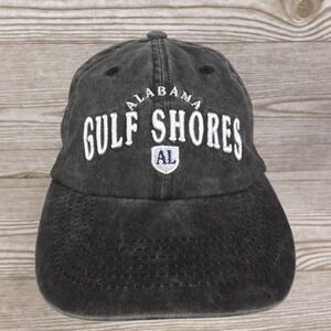 Gulf Shores Alabama Hat Cap Strap Back Grey Embroidered Souvenir Travel Mens